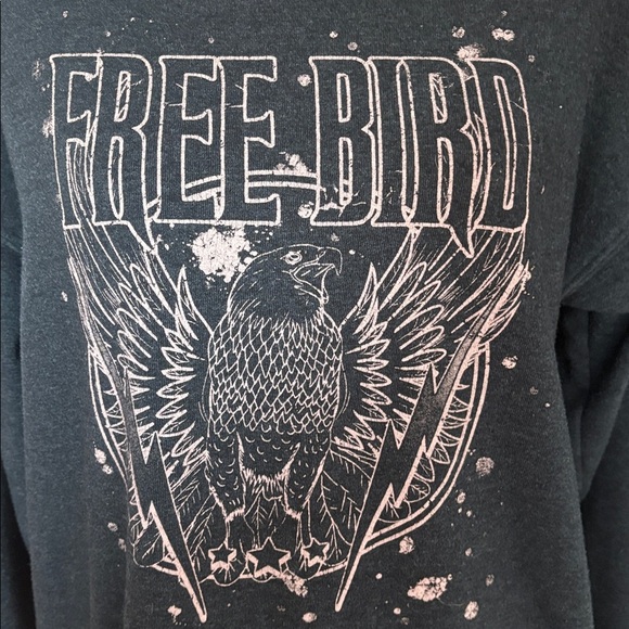 Freebird black and pink long sleeve crew neck graphic sweatshirt - Picture 4 of 16